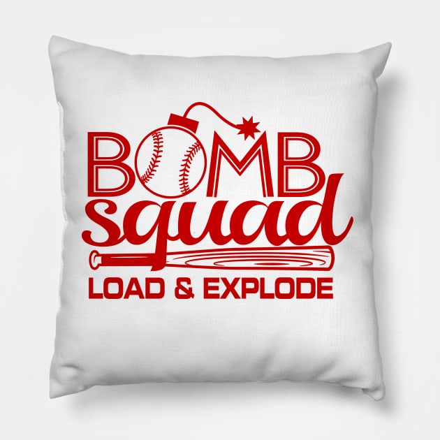 Baseball Softball Bomb Squad Home Run Dinger Club Pillow by TeeCreations