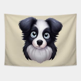 Elegant Border Collie Portrait Tapestry