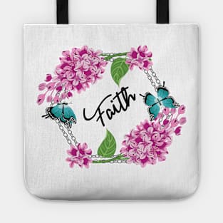 Faith - Lilacs And Butterflies Tote