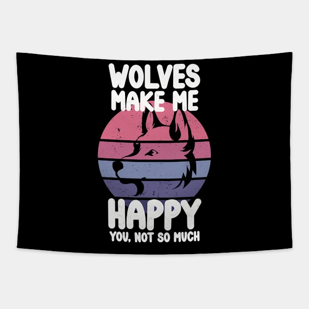 Wolves make me happy Tapestry by CharlieCreates