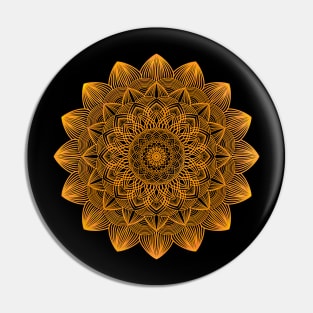 Golden mandala flower Pin