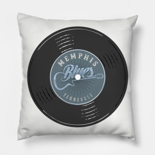 Memphis Blues Tennessee Vinyl Vintage Pillow