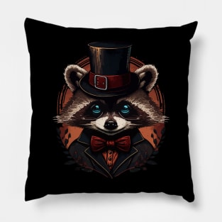 Raccoon Top Hat Pillow