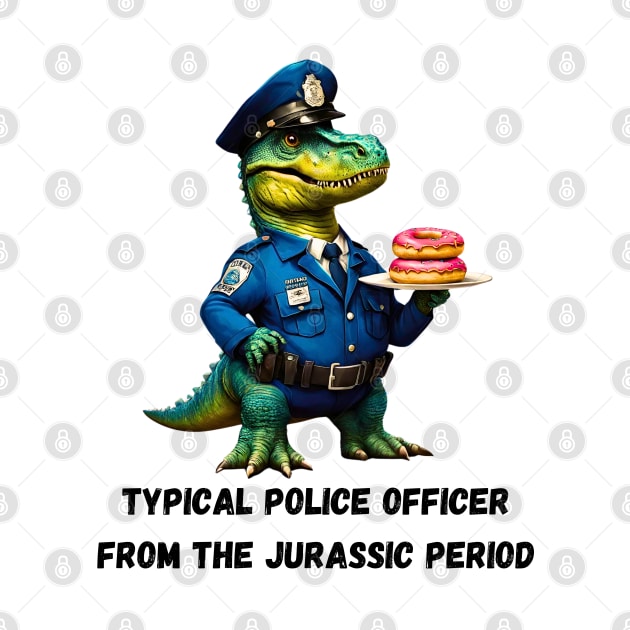 Donut Loving Dino Cop by Doodle and Things