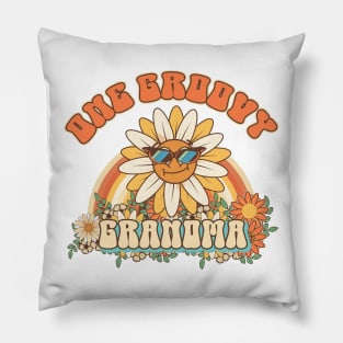 One groovy grandma Retro gift for grandma Vintage floral pattern Pillow