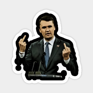 charlie kirk Midle finger Magnet