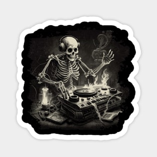 DJ Skeleton Death Music Magnet