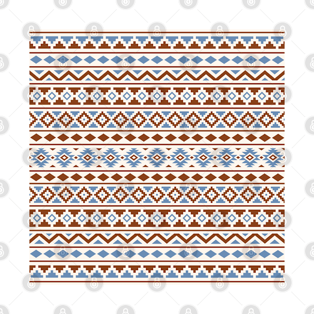 Aztec Essence Pattern II Blue Rust Cream by NataliePaskell