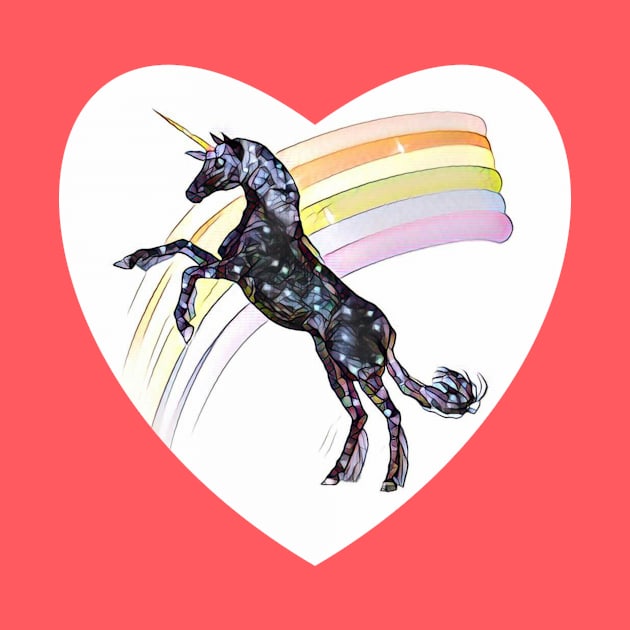 Unicorn with Rainbow Art by AlondraHanley