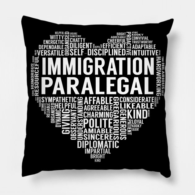 Immigration Paralegal Heart Pillow by LotusTee