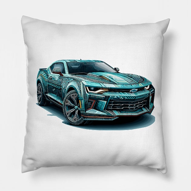 Camaro Pillow by Vehicles-Art