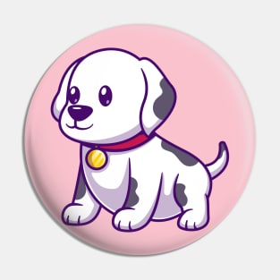 Cute Damatian Dog Sitting Cartoon Pin