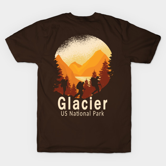 Discover Glacier US National Park Montana Mountains Hiking Camping Traveling - Glacier National Park - T-Shirt