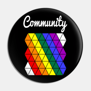 Pride Community triangle rainbow colors gift Pin