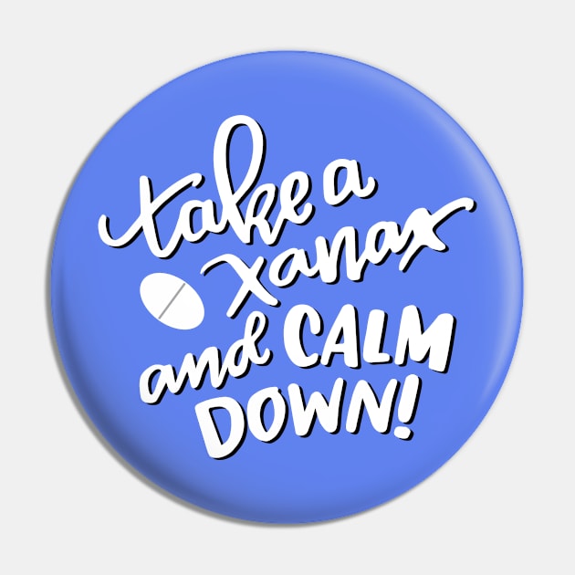 Xanax Pin by Cat Bone Design