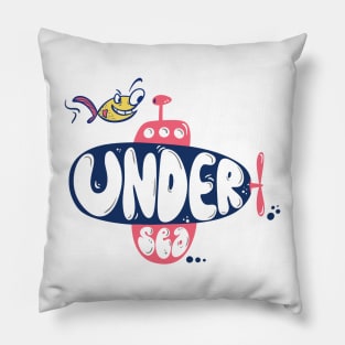 Submarine with Fish - Undersea Pillow