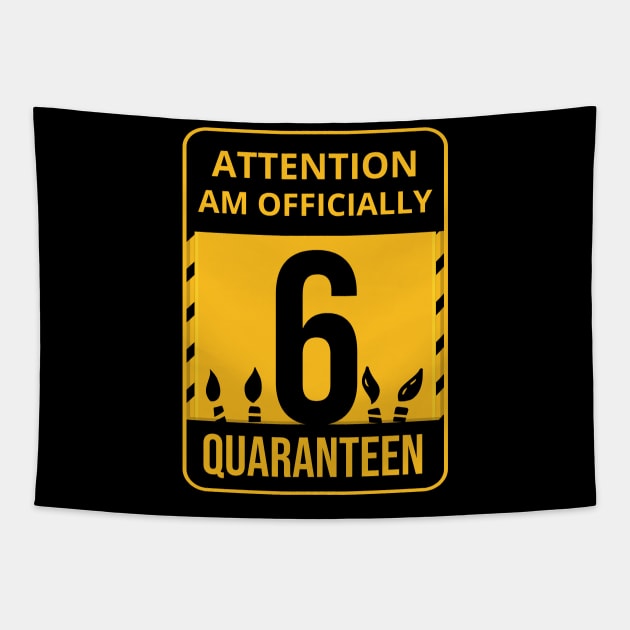 6th Birthday Officially a Quaranteen 6 Years Old Tapestry by heidiki.png