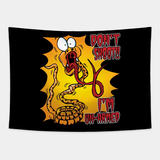 Panicking Snake "Don't Shoot. I'm Unarmed." Tapestry by eShirtLabs