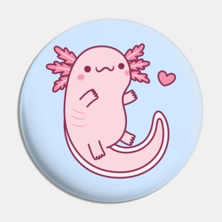 Cute Pink Axolotl Doodle Pin