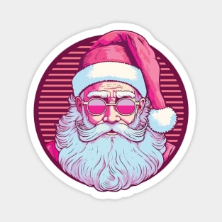 Retro vintage pink santa claus Magnet