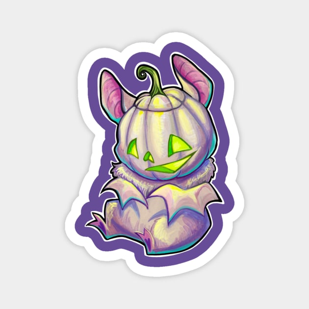 Pastel pumpkin bat Magnet by BiancaRomanStumpff