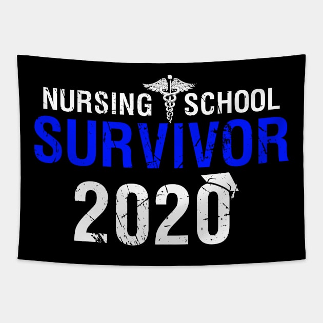 Nurse 2020 Nursing School Survivor Funny Graduation Tapestry by webster