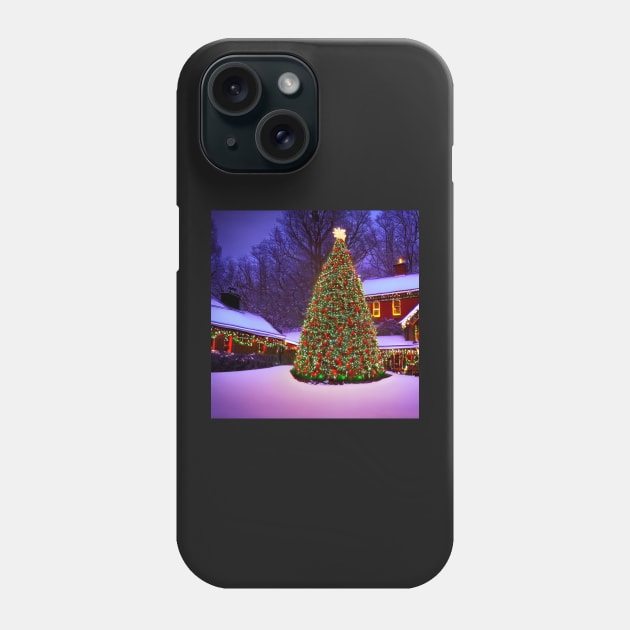 Christmas Tree in the Snow Phone Case by robsteadman