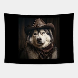 Cowboy Dog - Alaskan Malamute Tapestry