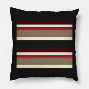 RETRO VINTAGE STRIPE PATTERN | WARM TONE RED BROWN PALETTE Pillow