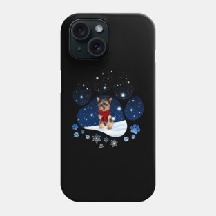 Snow Paw YorkShire Terrier Christmas Winter Holiday Phone Case