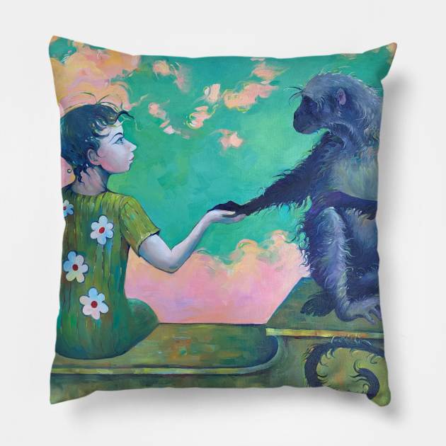 Surrealism-Stay Safe Pillow by Anita Zotkina Art