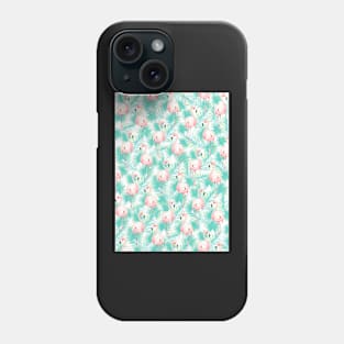 Flamingo, Flamingos pattern, Print, Tropical, Palm leaves, Bird, Pattern, Funny art, Modern art, Wall art, Print, Minimalistic, Modern Phone Case