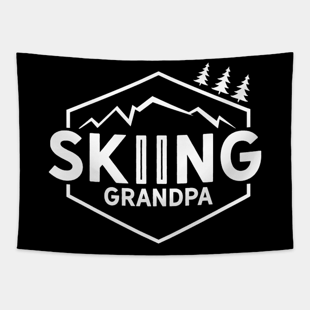 Skiing Grandpa Gramps Ski Grandad Winter Skier Tapestry by dr3shirts