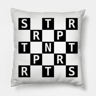 Black and White Checkered Sator Square Pillow