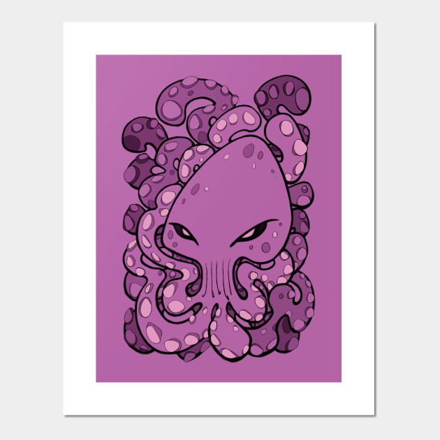 Octopus Squid Kraken Cthulhu Sea Creature , Spring Crocus Pink
