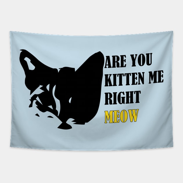 Are You Kitten Me Right Meow Tapestry by Mathew Graphic