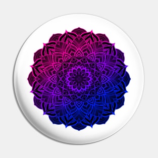 Bisexual Pride Striped Mandala Pin