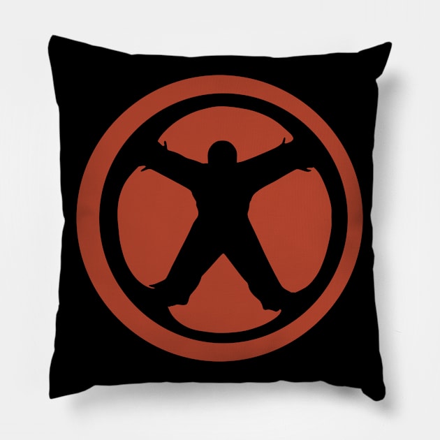 Man idiocracy Pillow by mypointink