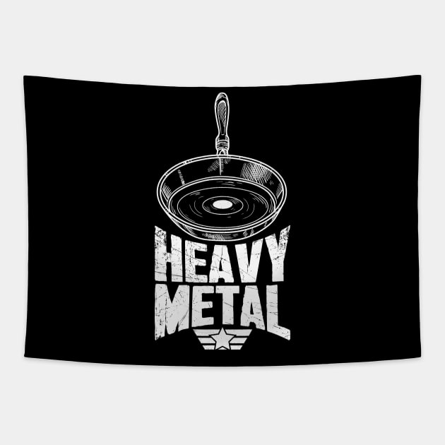 Heavy Metal Cast Iron Cookware Chef Tapestry by captainmood