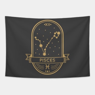 Pisces Gold Sigil Tapestry