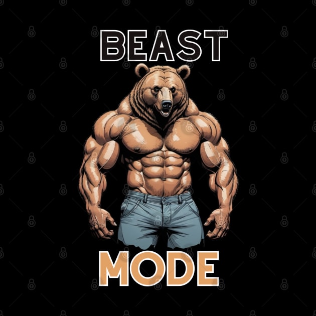 BEAST MODE BEAR TSHIRT by Craftycarlcreations