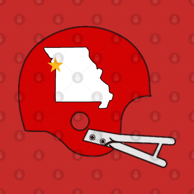 Kansas City Football Missouri Vintage Helmet by Fountain City Designs KC