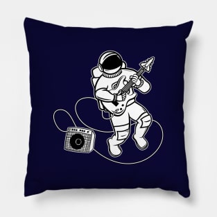 Astronaut Rockstar! (White Fill + Black Outline) Pillow