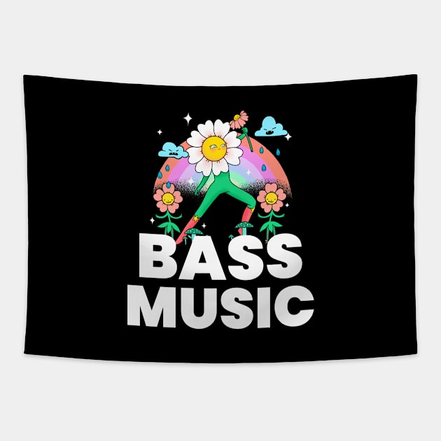 BASS MUSIC - flower Tapestry by DISCOTHREADZ 