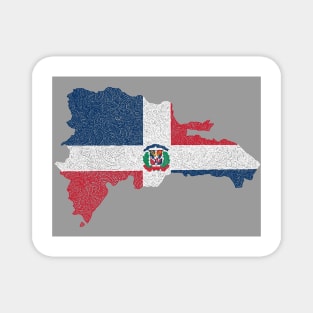 Dominican Republic Map Design Magnet