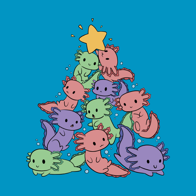 Cute Christmas Tree of Axolotls by SLAG_Creative