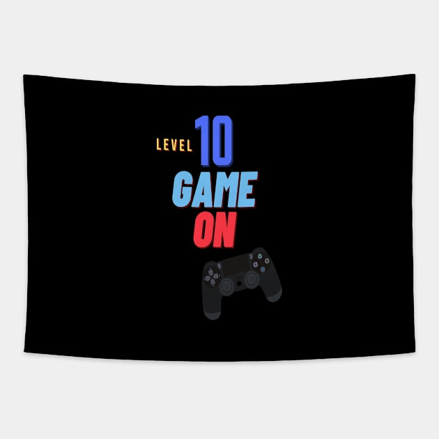 Level 10 unlocked game on gamer birthday Tapestry by kickstart