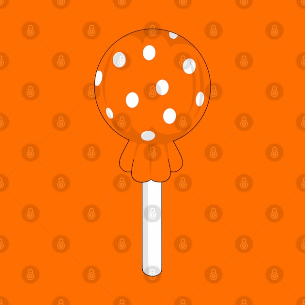 Orange polka dot lollipop by MickeyEdwards