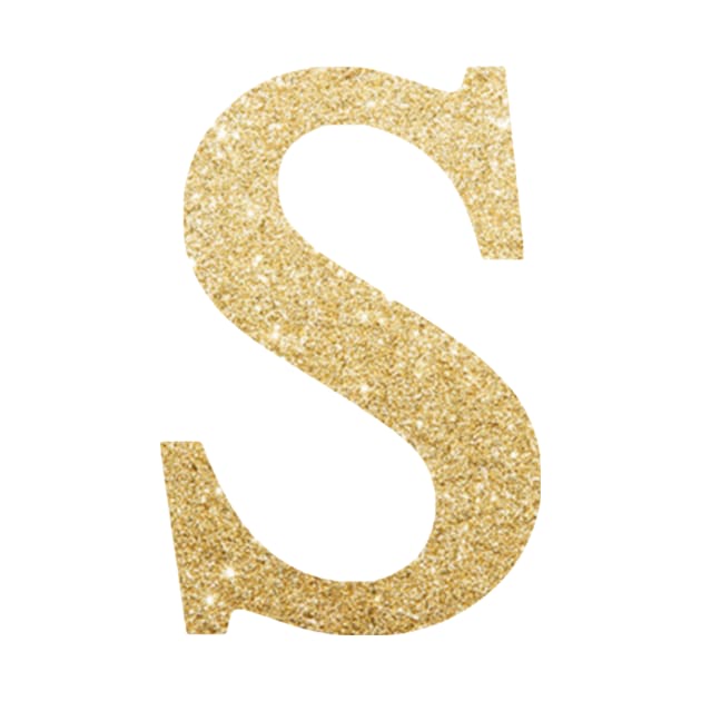 The Letter S Gold Metallic by Claireandrewss