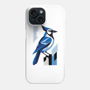 Geometric Blue Jay Bird Design Phone Case